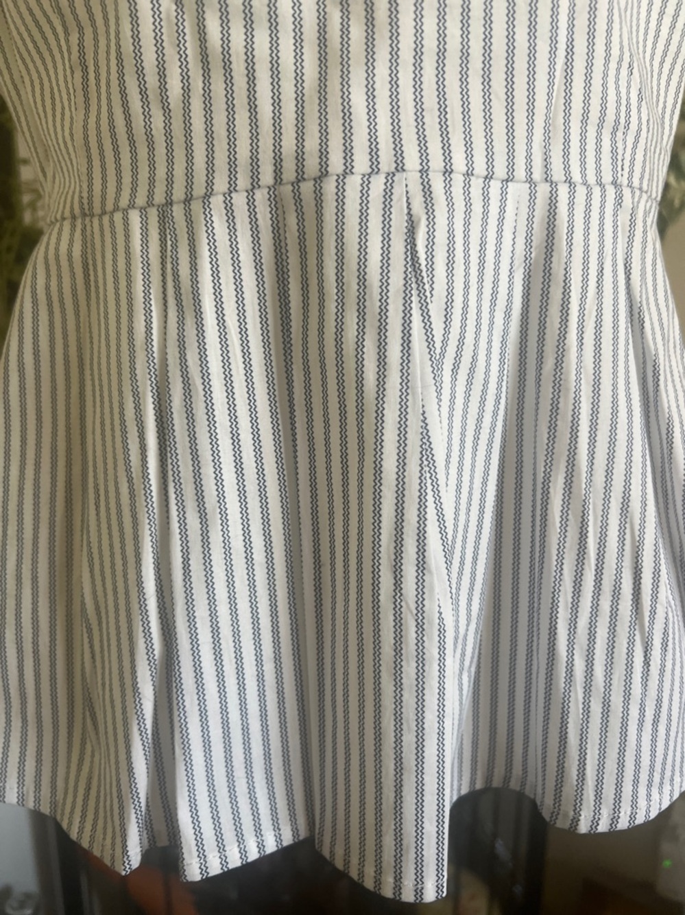 Striped Peplum women’s Top/Blouse, M, with Lace Trim - Blue & White - Picture 6 of 13